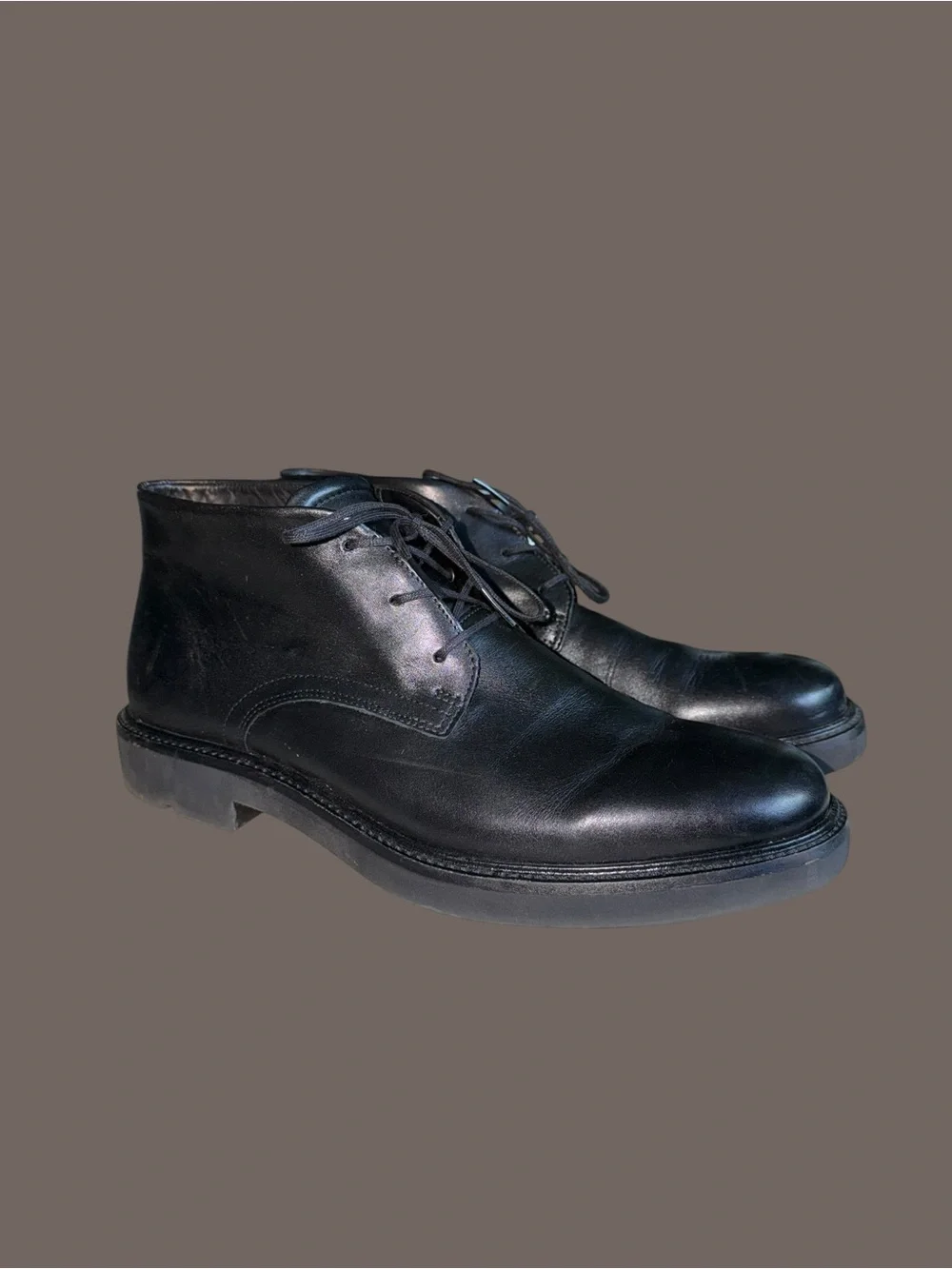ECCO Men's Black Leather Ankle Chukka Boots Size 10-10.5 EU 44 Dark Academia